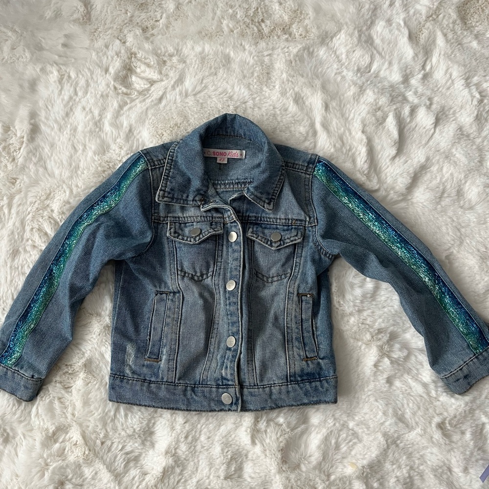 Kids Denim Jacket with Blue Accents
